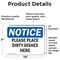 Signmission Please Place Dirty Dishes Here, 10 in W x Rectangle, Vinyl Decal OS-2PACK-NS-D-710-L-17552 - alternate 2